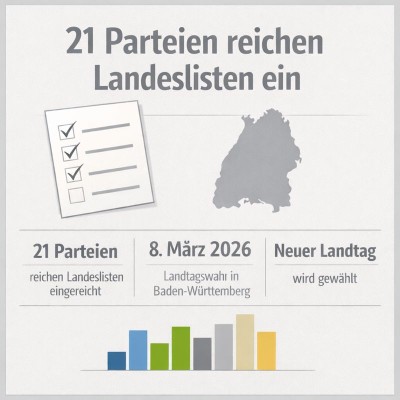 21 Parteien reichen Landesliste für Landtagswahl ein
